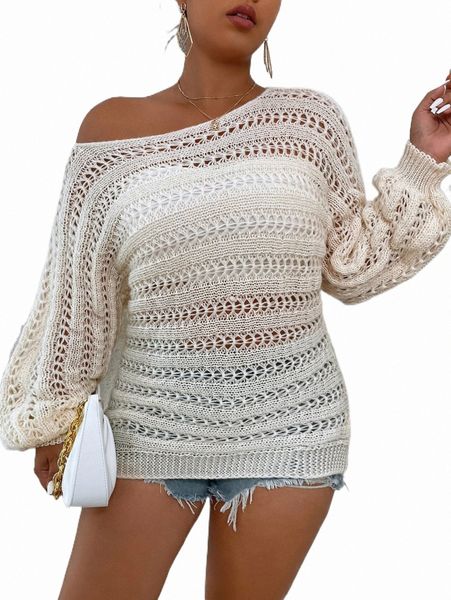

plus size t-shirt plus 1pc batwing sleeve open knit sweater p2je#, Black