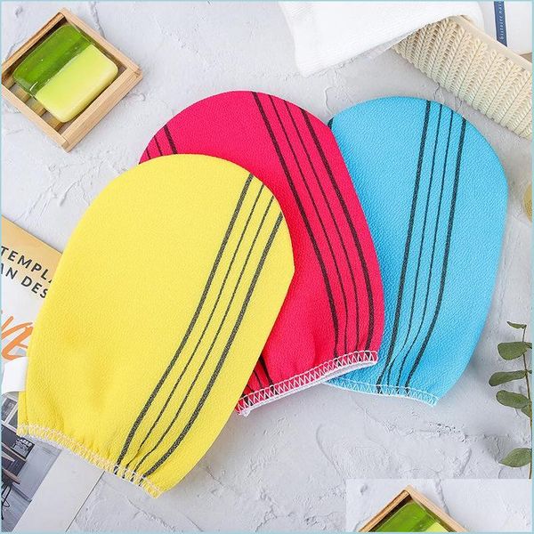 

bath tools accessories double-sided towel korean exfoliating bath washcloth shower spa exfoliator two-sided glove body cleaning tool dhwtf