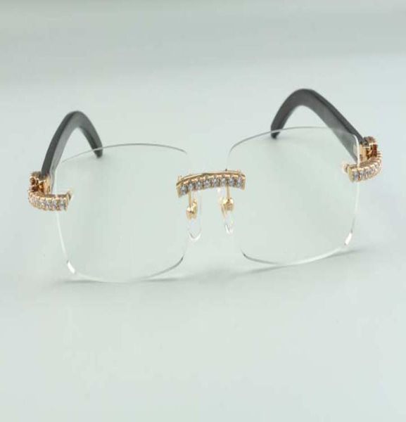 

2021 designers frame endlesses diamonds 3524012 natural black buffalo horns glasses size 5518140mm, Silver