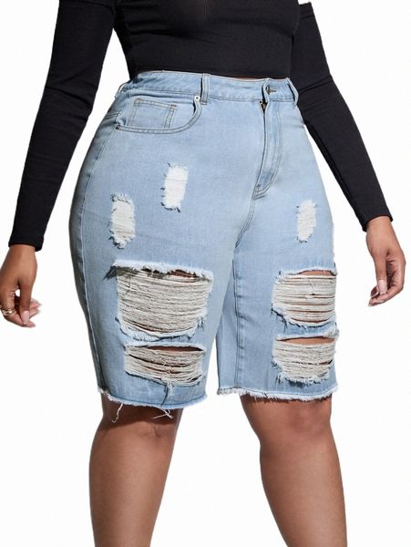 

women's shorts plus ripped raw hem denim shorts 01hm#, White;black