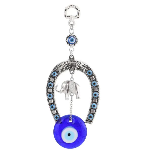 

key rings l turkish evil eye blue amet pendant protection charm with elephant good luck blessing decoration for car chain pu hjewelry ametq, Slivery;golden