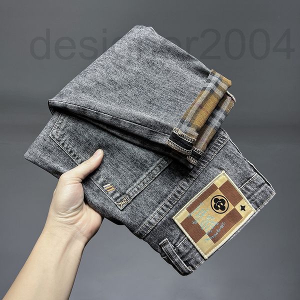 

men's jeans designer spring and summer jeans men's 2022 new trend grade iv black grey pants high end street fashion br leggings em, Blue