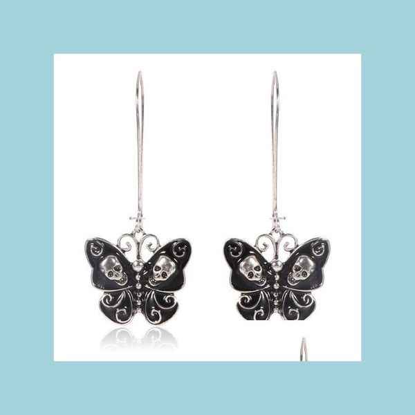 

dangle chandelier skeleton butterfly dark dangle earrings vintage retro black danglers charm drop women eardrop ear jewelry gift del dhbsp, Silver