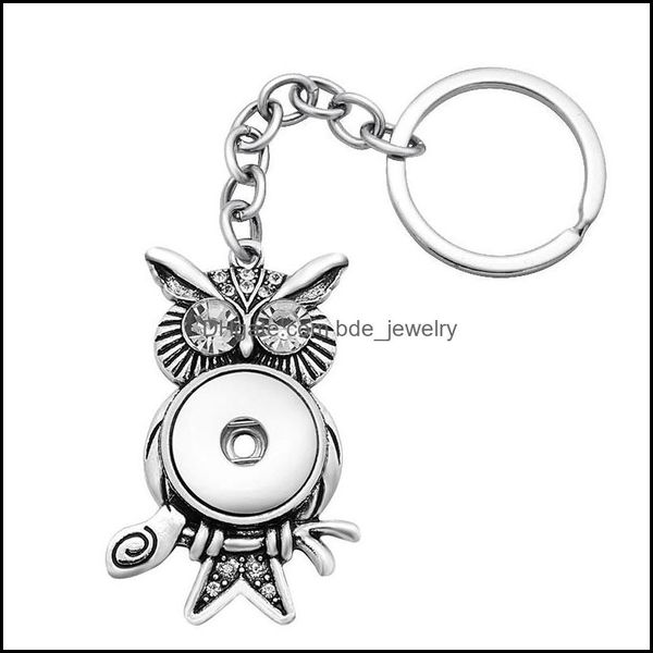 

keychains noosa owl wings flowers rhinestone snap key chains fit 18mm snaps buttons car bag keyrings drop delivery 2021 f dhseller2010 dhcgl, Silver