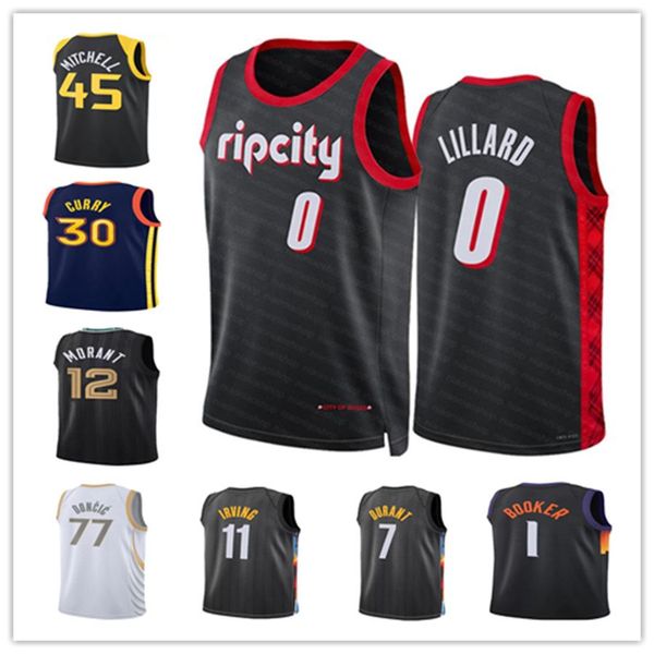

giannis 34 antetokounmpo damian 0 lillard basketball jerseys khris 22 middleton men 75th anniversary milwaukees portlands trail shirt jersey, Black;red