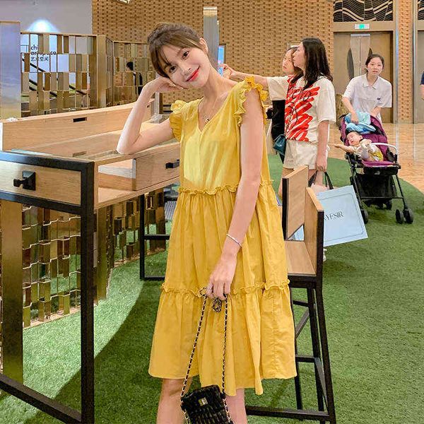 

sleep lounge & sleeveless cake skirt summer maternity dre j220823, White