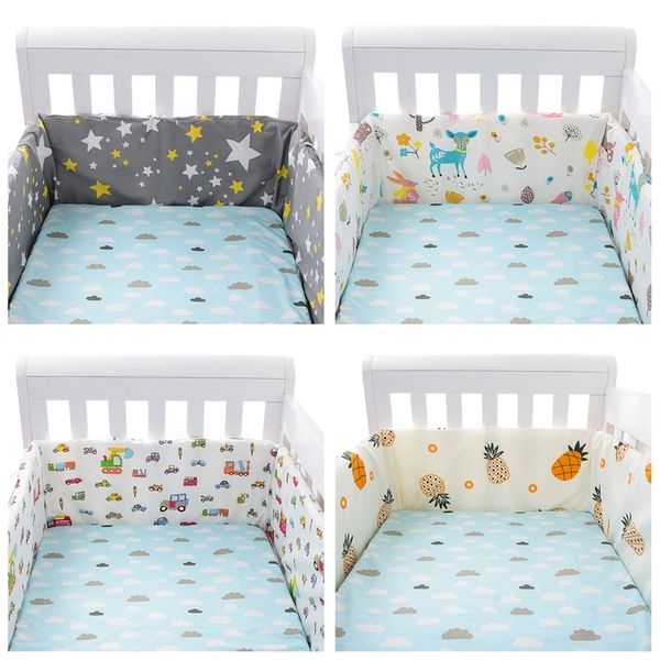 

bed rails 30x200cm baby bed bumper for borns baby room decoration thick soft crib protector for kids cot cushion with cotton cover 220908