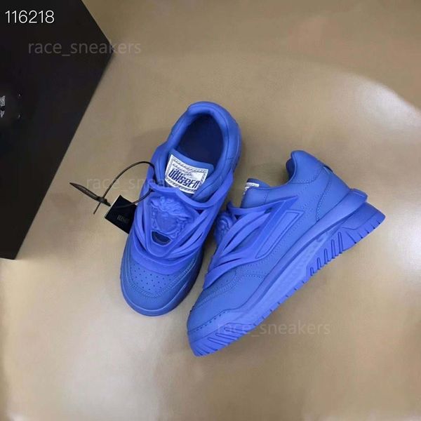 

odissea sneakers casual shoes men trainers thick greek soles triple black white multi-color 100% cattle leather size46 45