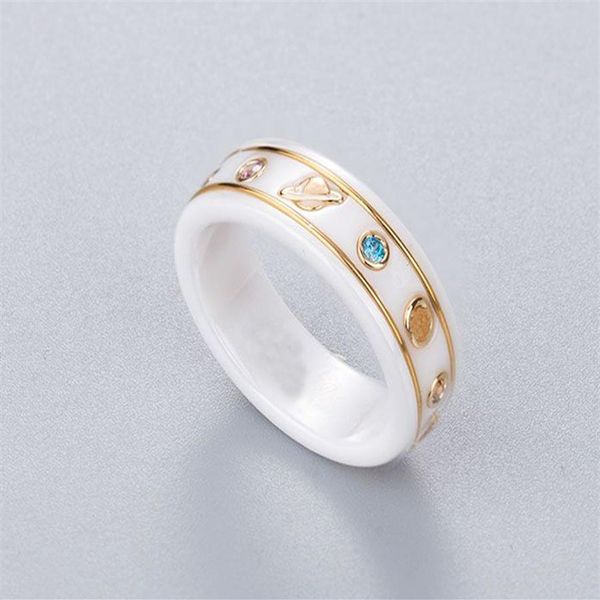 

2022 ceramic band rings black white for mens and women engagement wedding jewelry lover gift with box243d, Silver
