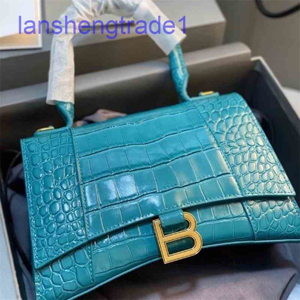 

evening bags b paris designer b-home hourglass b-button women's 2022 leather crocodile pattern portable single diagonal shoulder