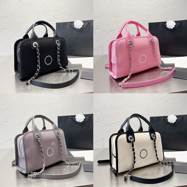 

designer 22c grey handheld suitcase bag pink canvas beach bowling bags low-key black foot capacity white travel shoulder bag