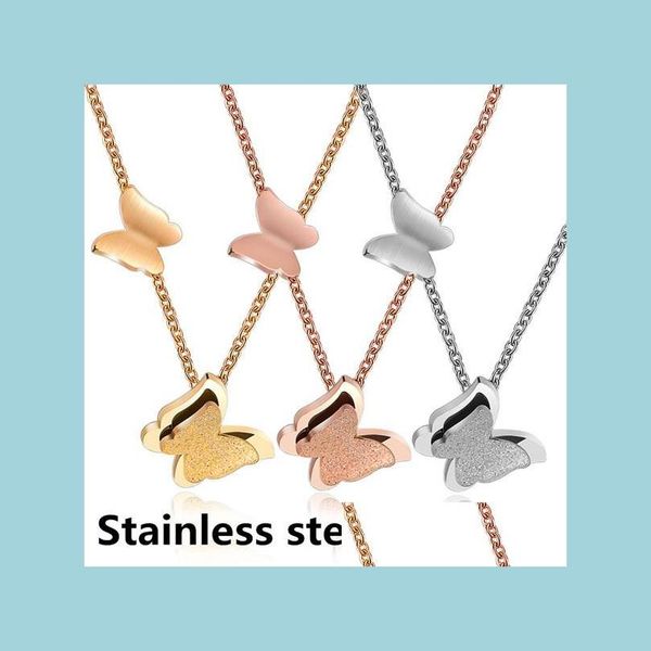 

pendant necklaces fashion stainless steel necklace for women creative butterfly clavicle chain party wedding jewelry christm yydhhome dhdqb, Silver