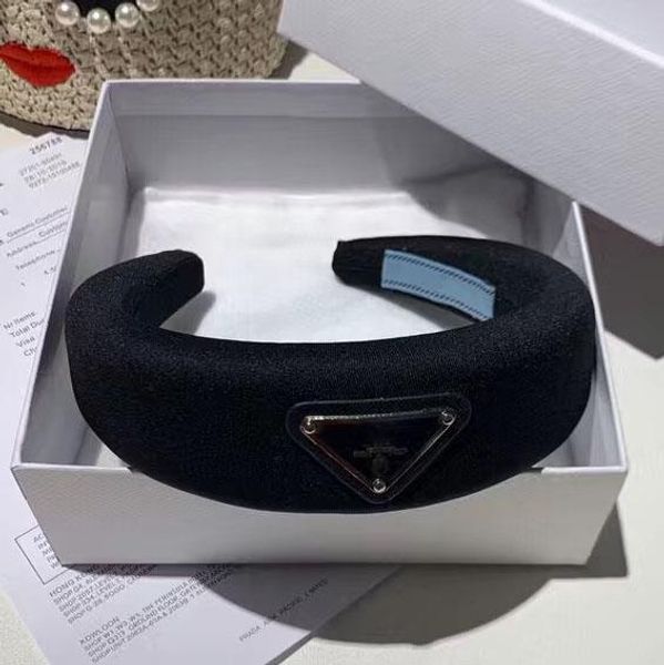 

fashion brand triangle letter headband candy color women girl letter hairband with stamp hair accessories cotton hairbands, Silver