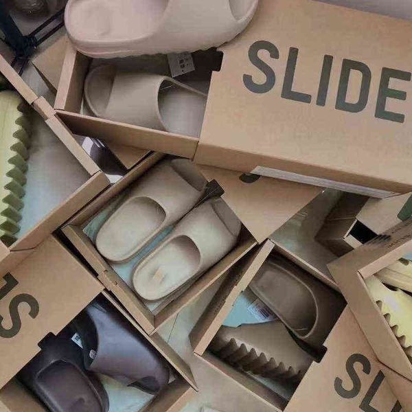 

slide slippers 36-47 designer slides foam glow green bone black blue pure resin orange soot rubber slipper runner sandales mens womens mx