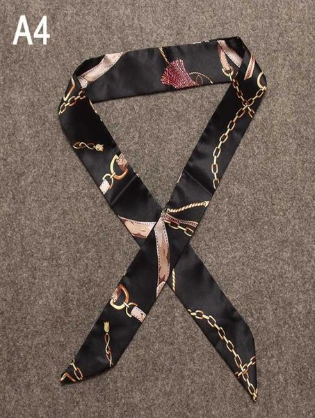 

accessories silk scarf for handbags fashion tote bag headscarf pattern wild, Black