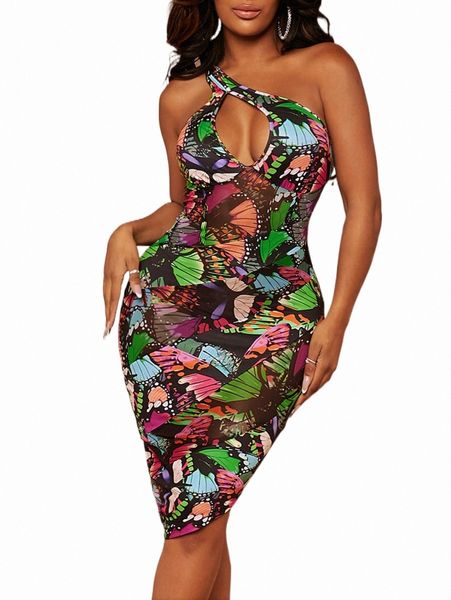 

casual dresses sxy allover butterfly print cut out bodycon dress j4dr#, Black;gray