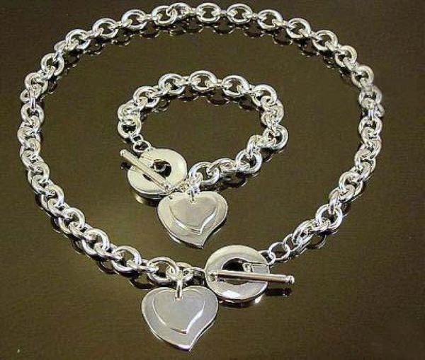 

whole lowest christmas gift 925 silver necklacebracelet set s65