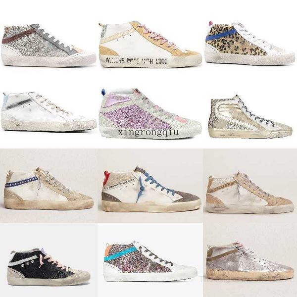 

style shoe casual shoes men shoes golden sneaker mid star high-italy brand sequin classic white do-old dirty