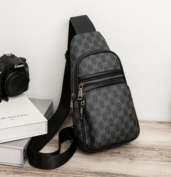 

plaid mens cross body bag pu sling bag for men lattice leather messenger ba