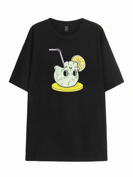 

women's t-shirt x santos cartoon graphic drop shoulder tee e2cy#, White