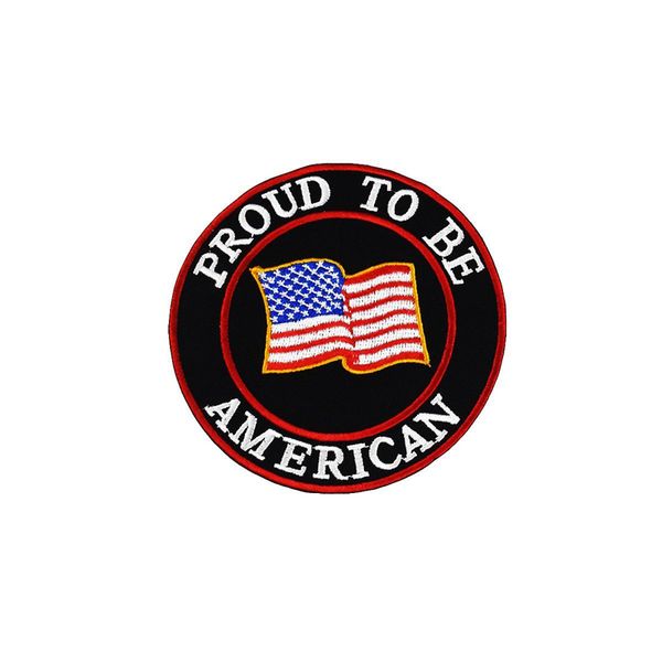 

sewing notions proud to be american embroidery patches for clothing biker jackets iron on patch, Black