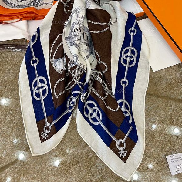 

scarf girl for women scarves wholesale joker colorful warm silk cashmere large-size silk-screen square hand-curling luxury winter classic sh, Blue;gray