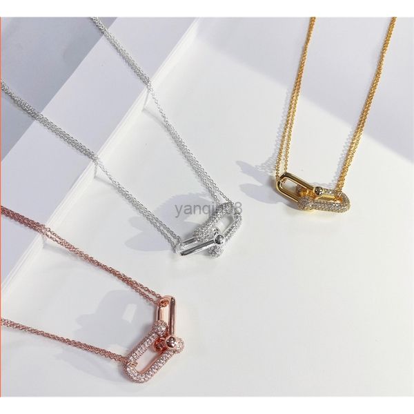 

pendant necklaces famous designer fashion brand women's jewelry 2022 new u-shaped pendant collarbone necklace with box g220908, Silver