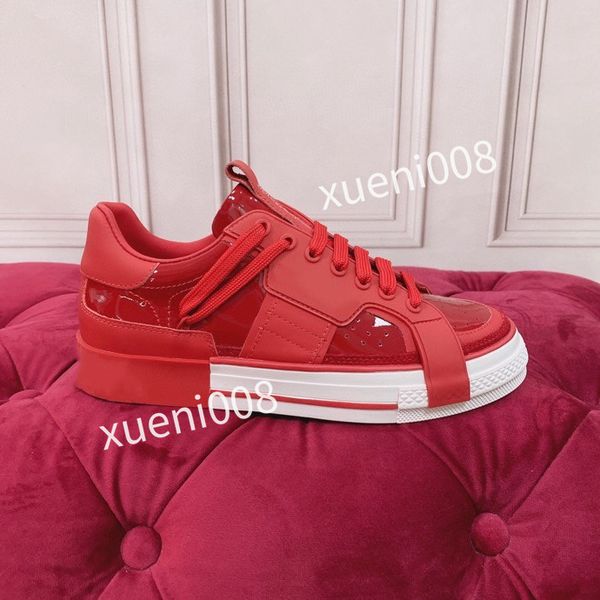 

trainer casual shoes flat mens designers sneaker 34-41 fashion platform women vintage flowers white black leather hc210405, Red;white