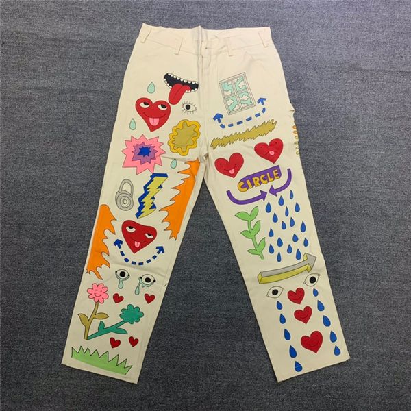 

pants high street apricot vintage cartoon pattern cargo pants trousers, Black;brown