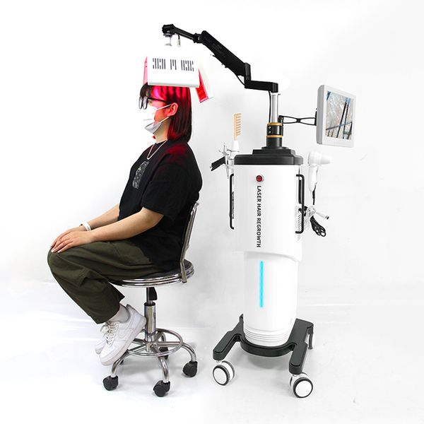 

2022 lllt hair loss treatment 650nm laser hair growth therapy machine, Black
