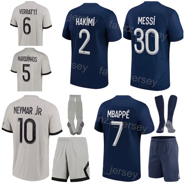 

2022-23 man youth club fc 19 sarabia soccer jersey set 30 m e s s i 23 draxler 2 hakimi 5 marquinhos 10 neymar jr 25 mendes 7 mbappe footbal, Black
