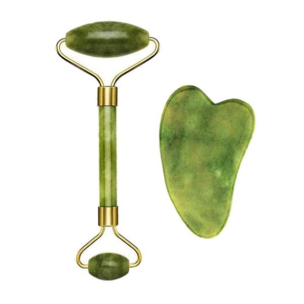 

face massager epack jade roller gua sha scrap tool set aging facial masr authentic stone for face natural f drop delivery 2021 health dhaer