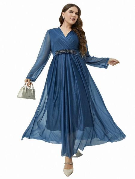 

plus size dresses plus rhinestone detail overlap collar dress f76m#, Black