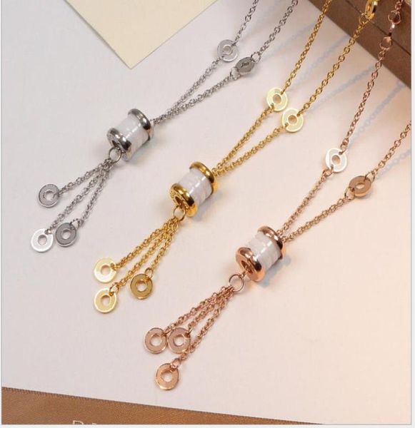 

european and american tassel ceramic necklace 18k spring neck chain gift cl, Silver