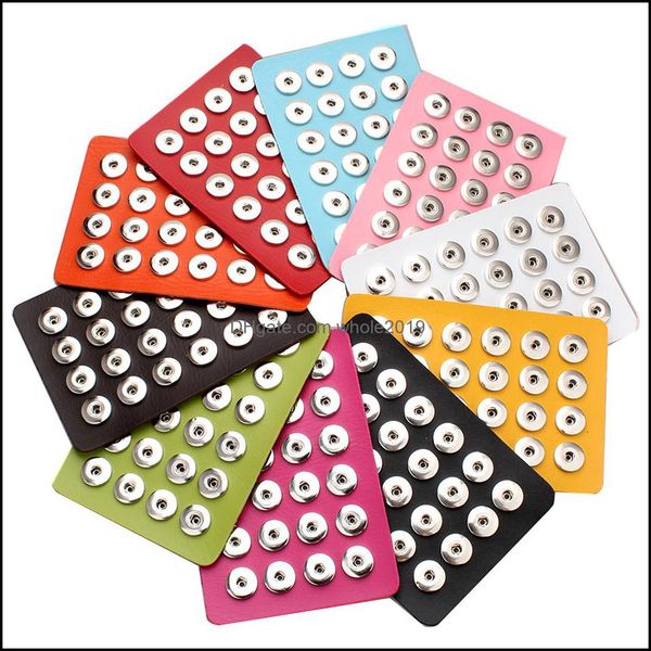 

other pu leather 18mm 12mm snap button display for 24pcs snaps storage jewelry soft displays holder drop delivery 2021 pa dhseller2010 dhbqt, Black;white