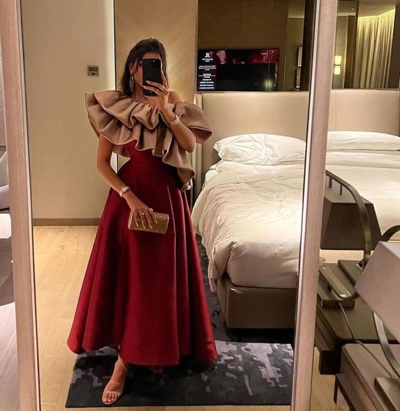 

aso ebi prom dresses 2023 tiered off shoulder robe de marrige zipper back ankle length evening party gowns a line women wear for banquet, Black