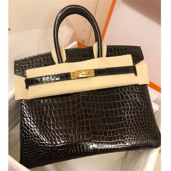 

designer birkins bags herms crocodile bag leather womens bag 2023 new fashion leather bag commuter versatile handbag