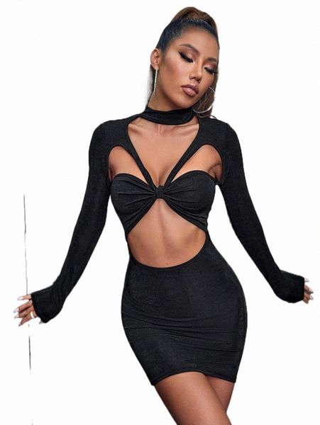 

casual dresses cut out front bodycon dress 2022 new 20sy#, Black;gray
