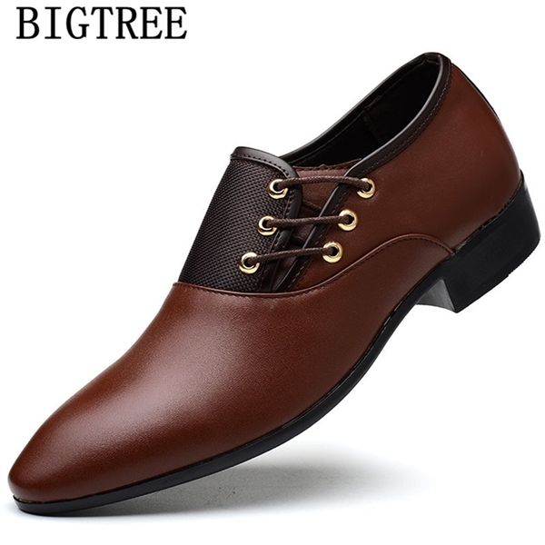 

dress shoes italian man brown oxford for men zapatos de hombre vestir formal leather tenis masculino adulto 220907, Black