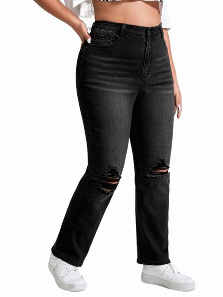 

women's jeans plus high waist ripped straight leg jeans y4ji#, Blue