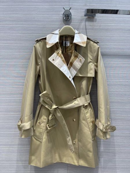 

milan runway women's trench coats 2022 new autumn winter lapel neck long sleeve print panelled designer coats brand same style outerwea, Tan;black