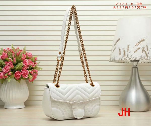 

women's designers handbag famous shoulder bag crossbody tote purse handbag luxury brand message bags classic pu leather #2079 gold chai
