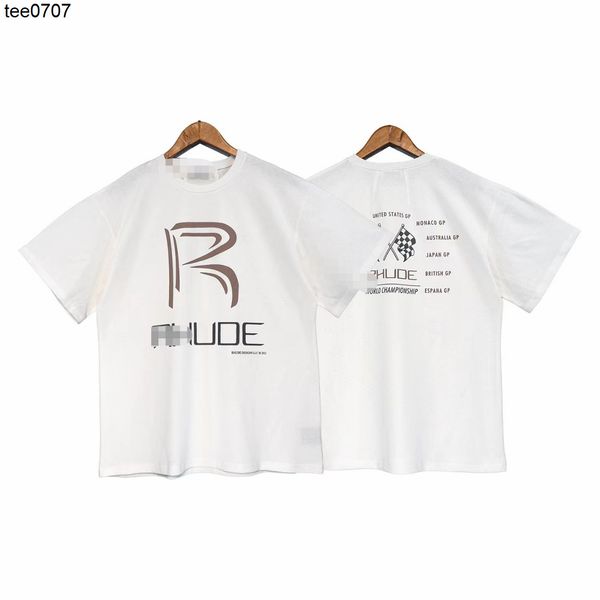 

rhode fashion designer men women tee men's log summer printed short sleeve casual letter round neck t-shirt, White;black