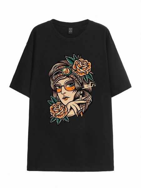 

women's t-shirt x afdhal studio figure graphic drop shoulder tee o0fu#, White