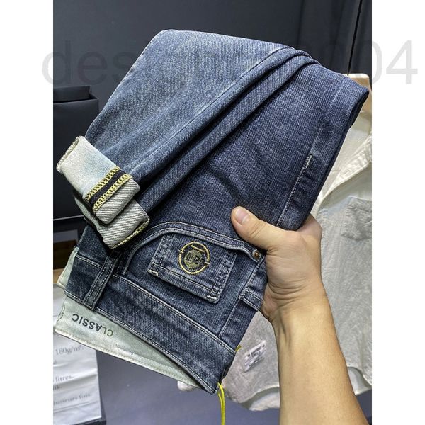 

men's jeans designer new pants in the autumn of 2021 american fashion jeans men's korean handsome slim small feet long zpfv, Blue