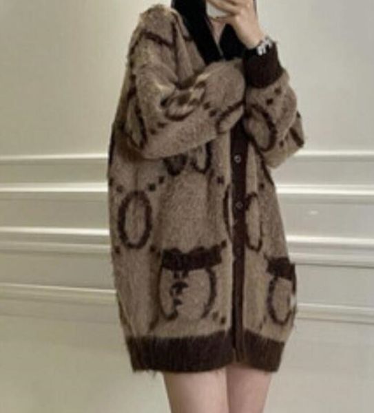 

autumn and winter women's sweater new mohair knitted cardigan g coat women's sw-eater loose an-d lazy thick top, White;black