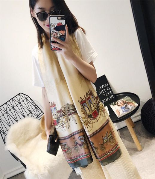 

trendy fashion silk scarf women wild temperament neck scarf scarves, Blue;gray