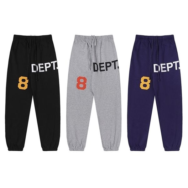 

trendy designer gallerydepts casual pants niche fashion digital printed pure cotton terry leggings men women, Black