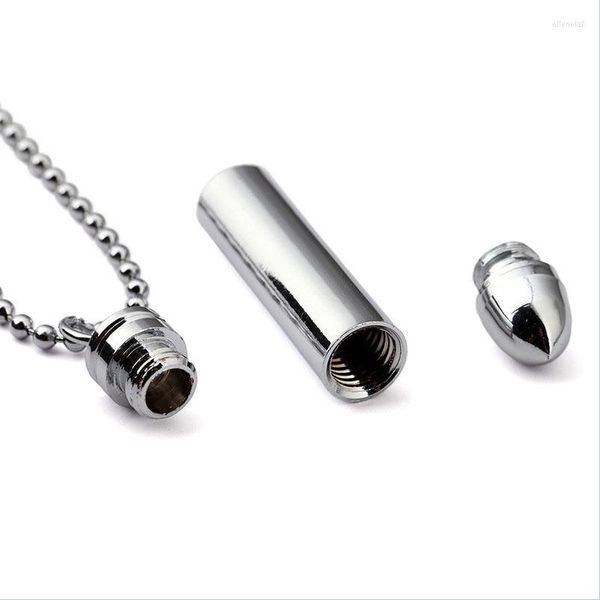 

pendant necklaces pendant necklaces wholesale price stainless steel openable tube necklace rock hip hop can open ash urn jewelry drop dhvux, Silver