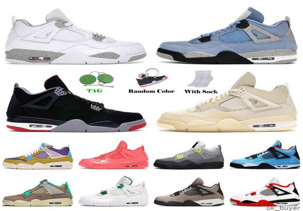 

2021 basketball shoes university blue 4 4s white oreo sail jump